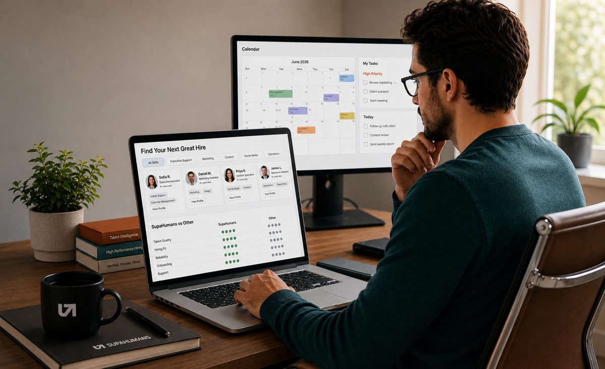 A hiring manager reviewing proven talent profiles.